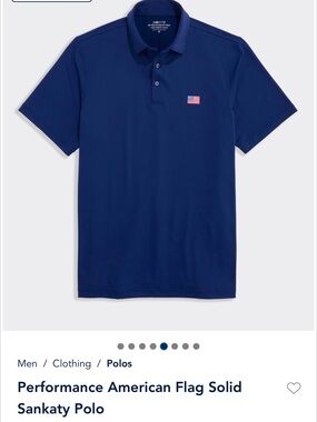 Vineyard Vines- Performance American Flag Solid Sankaty Polo - Navy